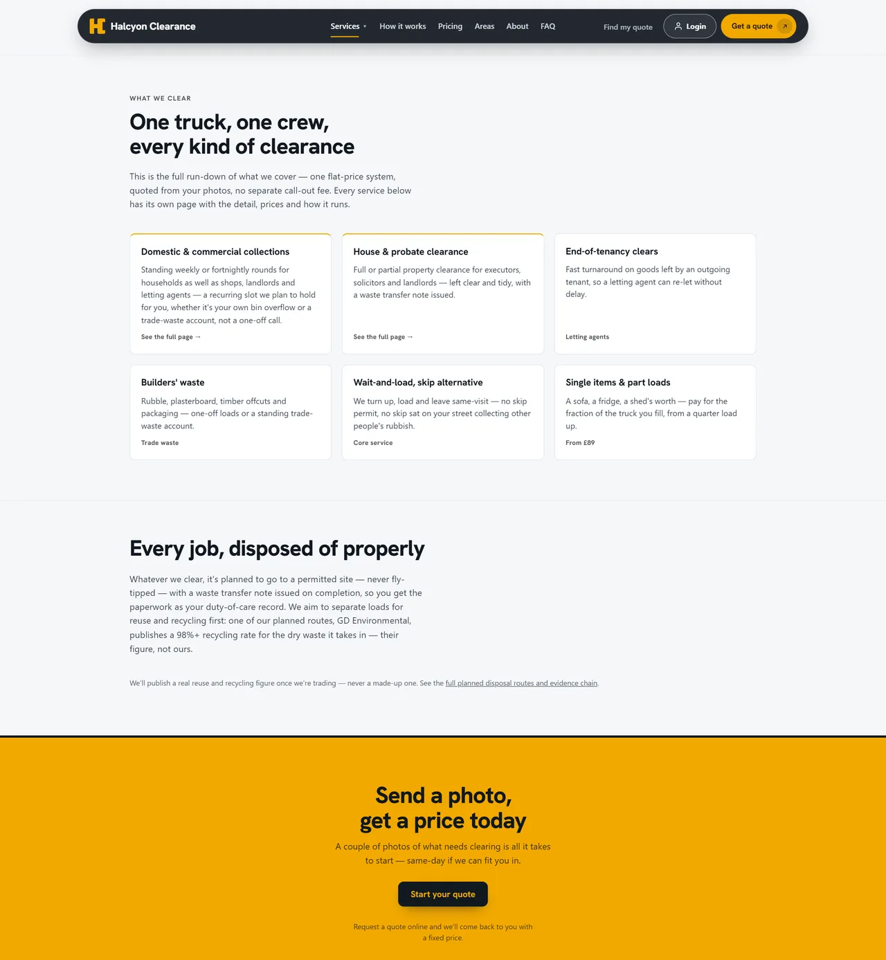 Halcyon services page